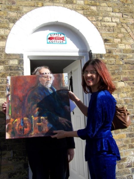 Penny Bearman with Harold Chapman at Kipper Cottage
